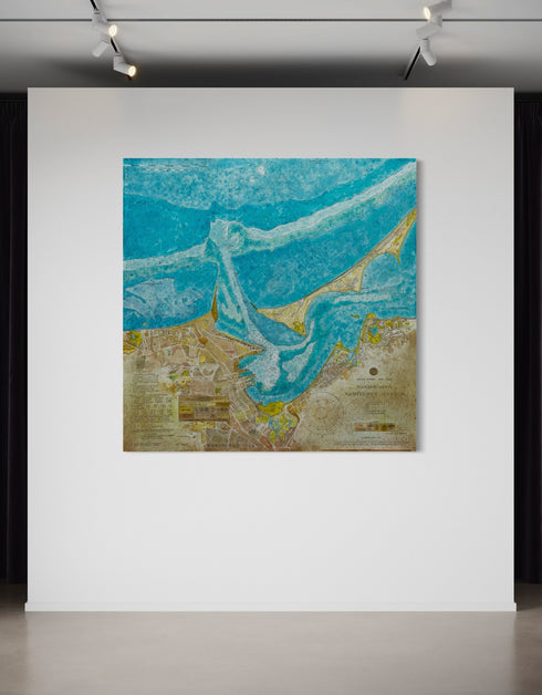 Nantucket Harbor Nautical Chart | Framed Giclee Print on Canvas